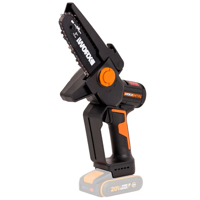 Мини-пила цепная WORX WG325E 20V 12 см бесщеточная аккумуляторная, с АКБ на 2 А*ч и ЗУ